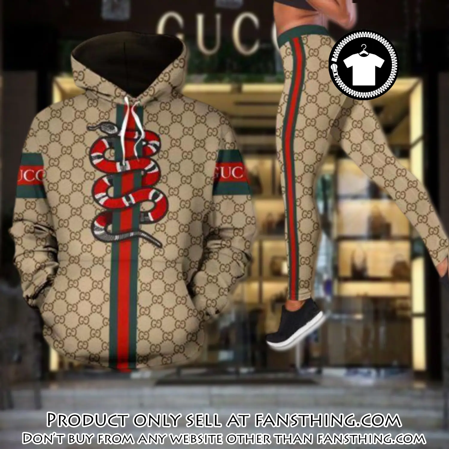 Gucci snake hoodie legging set luxury for women fst5506146